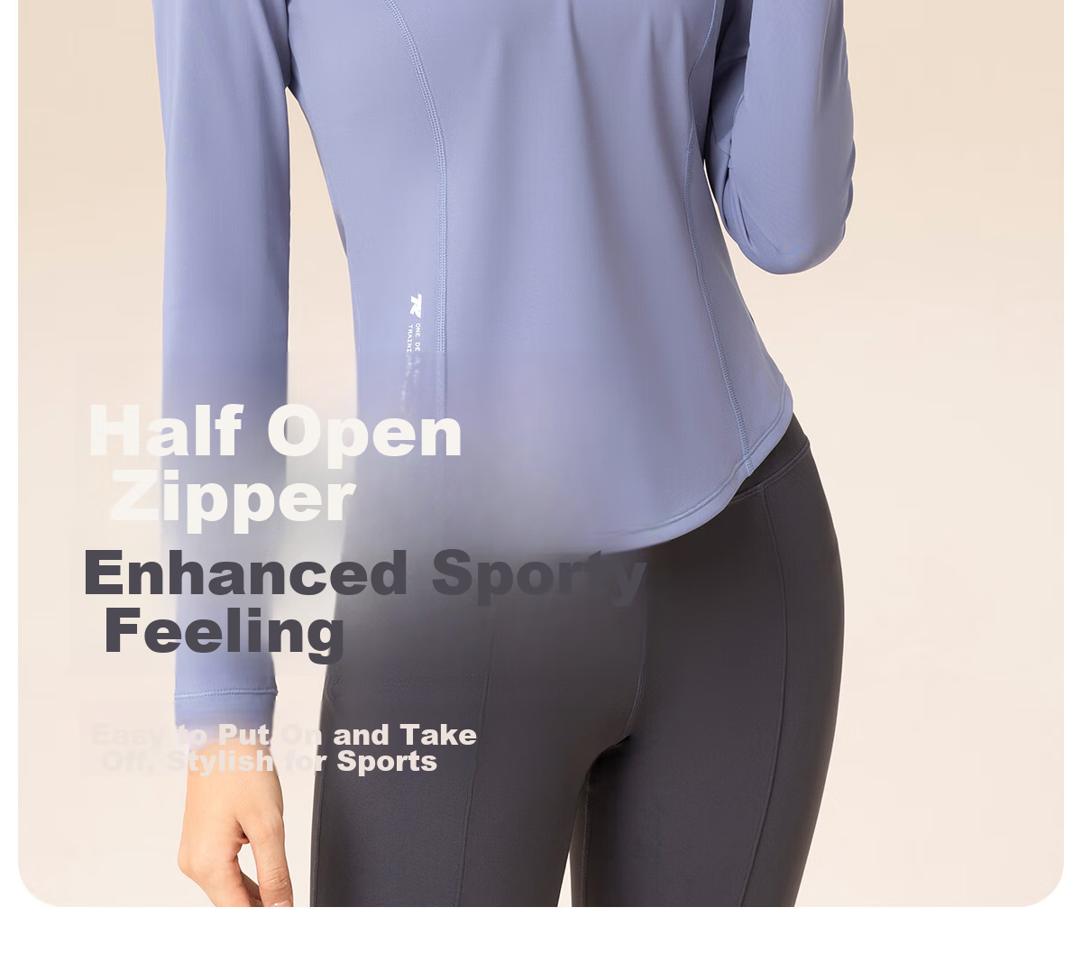 361° Women's Long-Sleeve Sports Top, Half-Open Yoga Wear, Spring And Autumn Running Training Suit, Slim-Fit Yoga Fitness Clothing 13