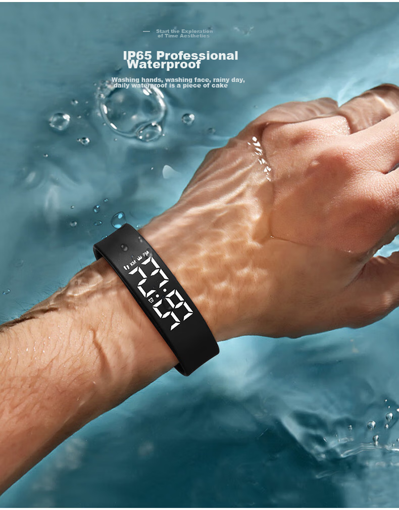 ZGO Electronic Watch, Smart Sports Bracelet, Vibration Alarm, Waterproof, for Running, Middle And High School Students, Rechargeable Watch for Men, 663 4