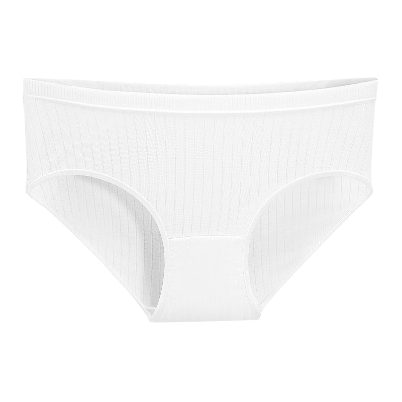 MiiOW Disposable Women's Underwear with Cotton Crotch, No-Wash Striped Sterilized Style for Pregnancy, Menstruation, Travel, Business Trips, White