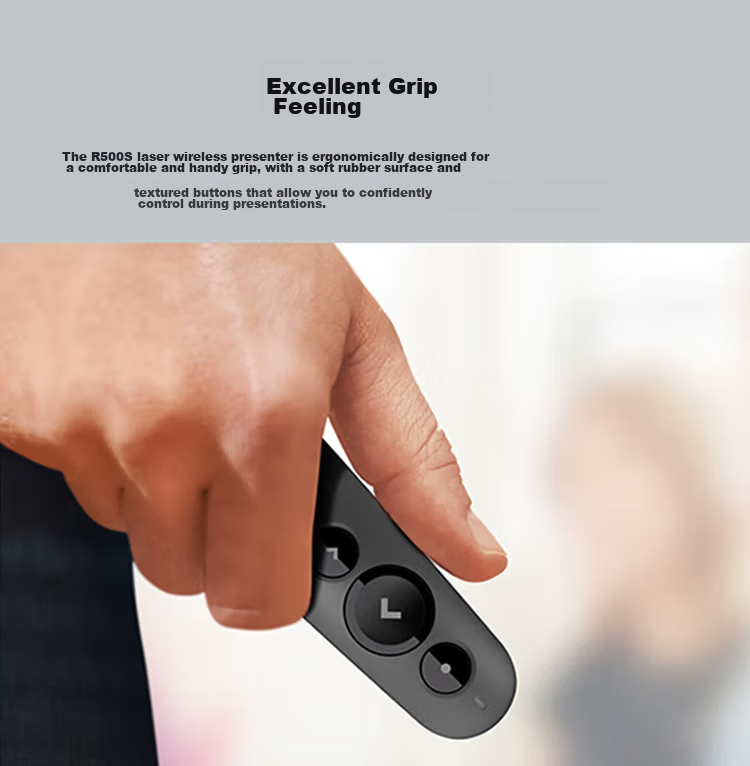 Logitech R500 Enterprise-Grade Upgraded Version R500S Laser Pointer PPT Presenter, Compatible with Enterprise Office, Mac, iOS (Random Delivery), Black 5