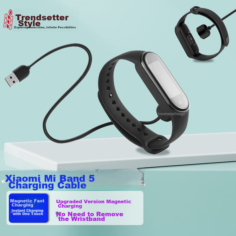 Chaofan Compatible Charging Cable for Xiaomi Band 7/7NFC/6/6NFC/5/5NFC Smart Band, Fitness Tracker, Magnetic Data Cable And Power Cord