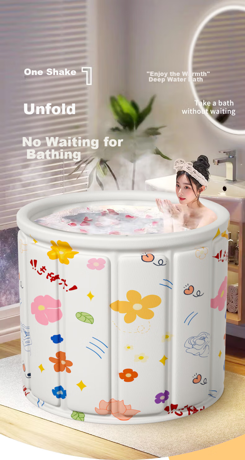 YUZHAOLIN Foldable Bathtub for Adults, Bathing Tub for Home Use, Baby Swimming Pool, Bathtub, Soaking Tub, Bathing Essential 1