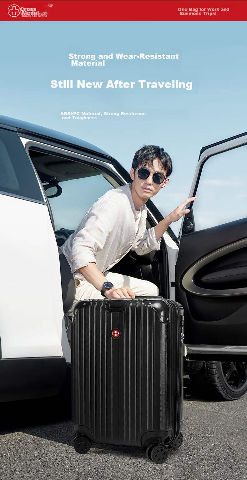 CROSSGEAR Cross Medal Luggage, 26-Inch Business Trip Suitcase, Large Capacity Check-In Trolley Case for Men And Women, Password Lock Suitcase 10