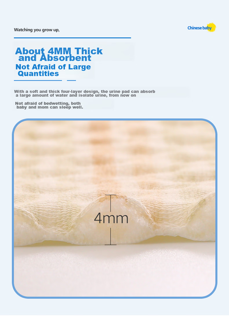 Nanjiren Waterproof Breathable Washable Pure Cotton Incontinence Pad for Babies And Elderly Care (50*70 Cm) 6