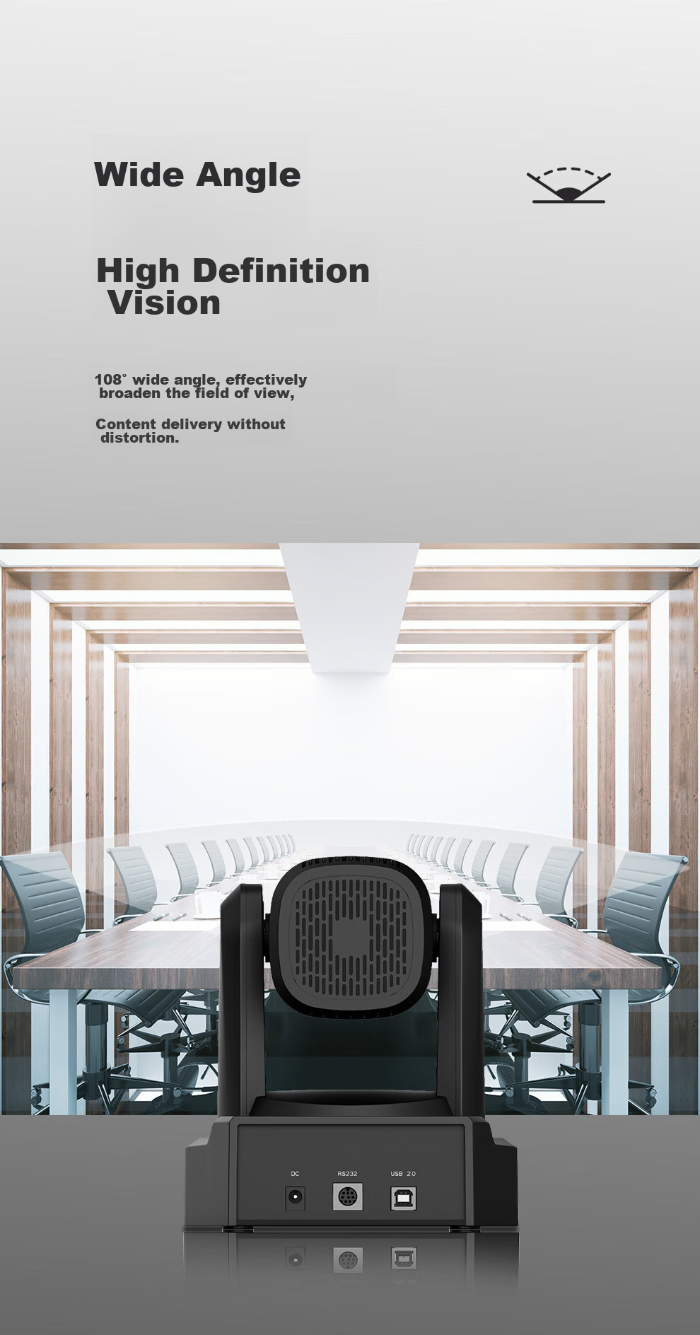 Lenovo ThinkPlus Video Conference Camera with Microphone And Pan-Tilt Zoom, 1080P HD, 16x Digital Zoom, AI Tracking And Auto Focus, YT-HD18M 8