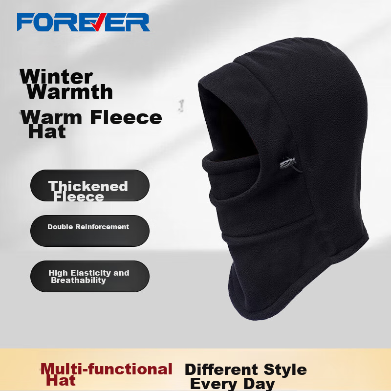FOREVER Electric Scooter Windproof Cold-Resistant Winter Riding Men's Fleece Hat Mask Windproof Dust-Proof Warm Balaclava Face Mask Neck Gaiter