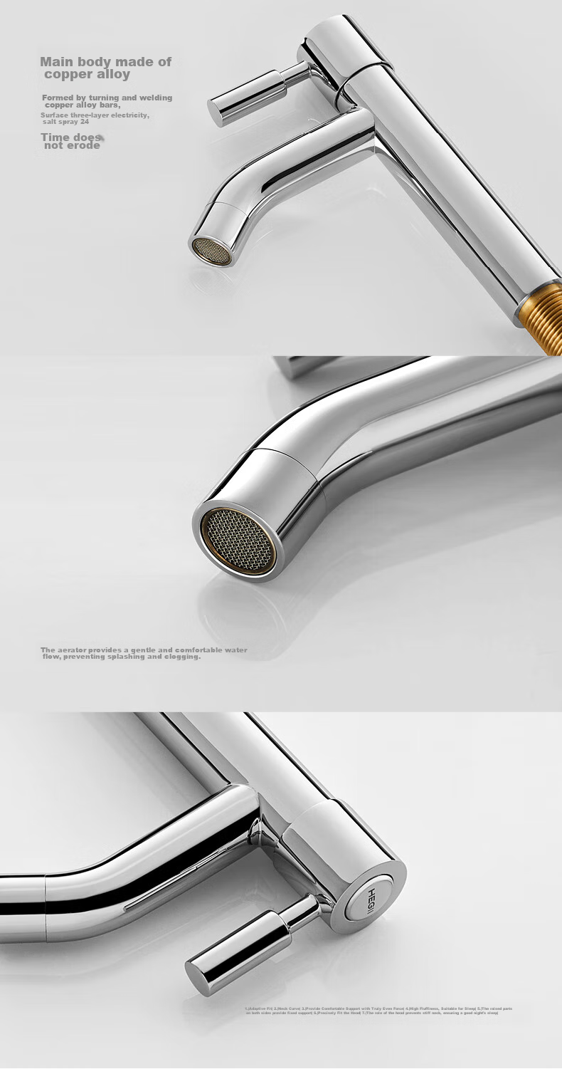 HEGII Basin Faucet, High-Leg Single Cold Water Bathroom Sink Washbasin Faucet HMF2600-12 11