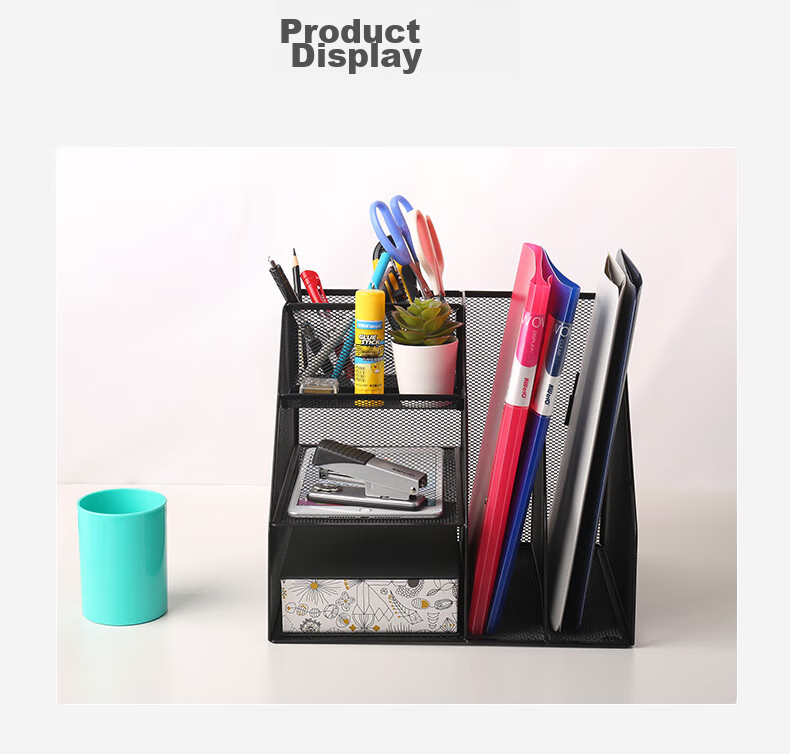 KW-Trio [No Installation Required] Desktop Metal Storage Organizer File Holder Document Basket File Rack File Stand / Stationery Organizer File Holder 12