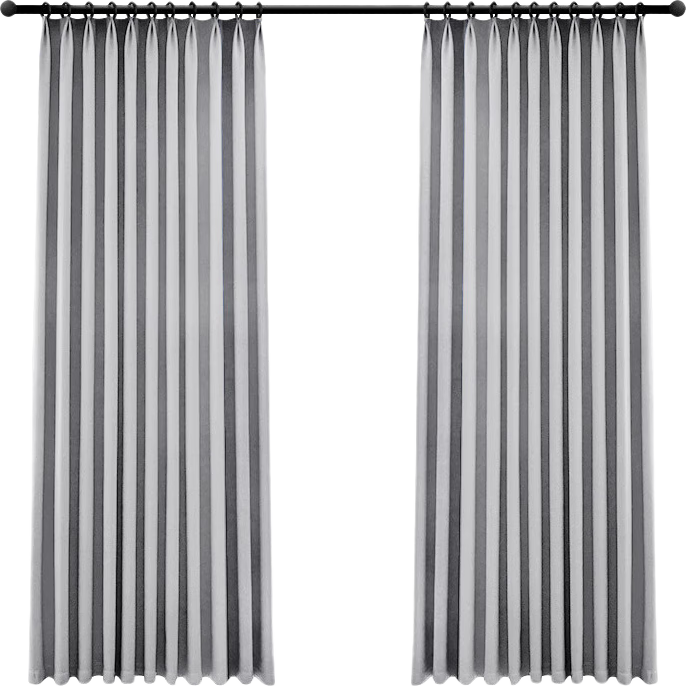 JD Original Black And Light Gray Curtains, 99% Blackout Curtains, Bay Window Bedroom Sunshade Curtains with Hooks, Width 2m X Height 2.7m