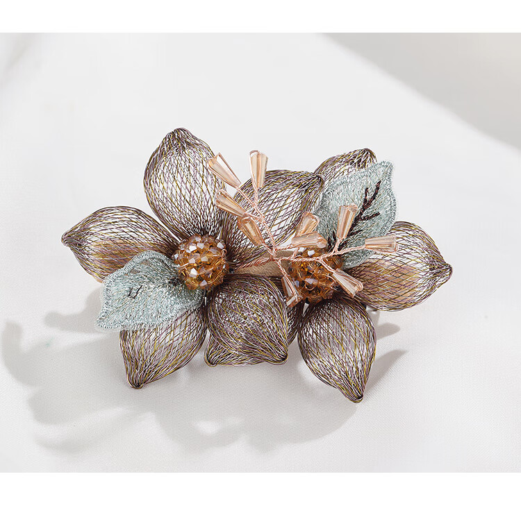 CHIMERA Handmade Copper Wire Hair Clip, Bun Maker for Back of Head, High-End Barrette for Women, Horizontal Clip, Straight Clip, Mid-Autumn Festival Gift 9