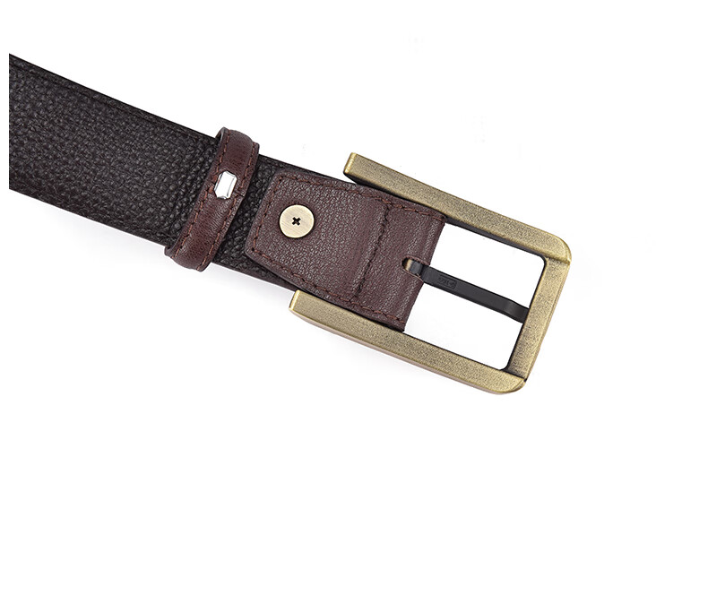 Hush Puppies Men's Casual Leather Belt with Pin Buckle, Simple Jeans Belt, Gift Box, Birthday Present for Boyfriend 7