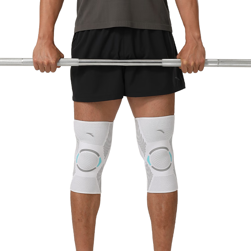 ANTA Sports Knee Brace for Basketball, Running, Badminton, Hiking, Warmth, Knee Joint Protection, Meniscus Support, White And Gray, XL Size