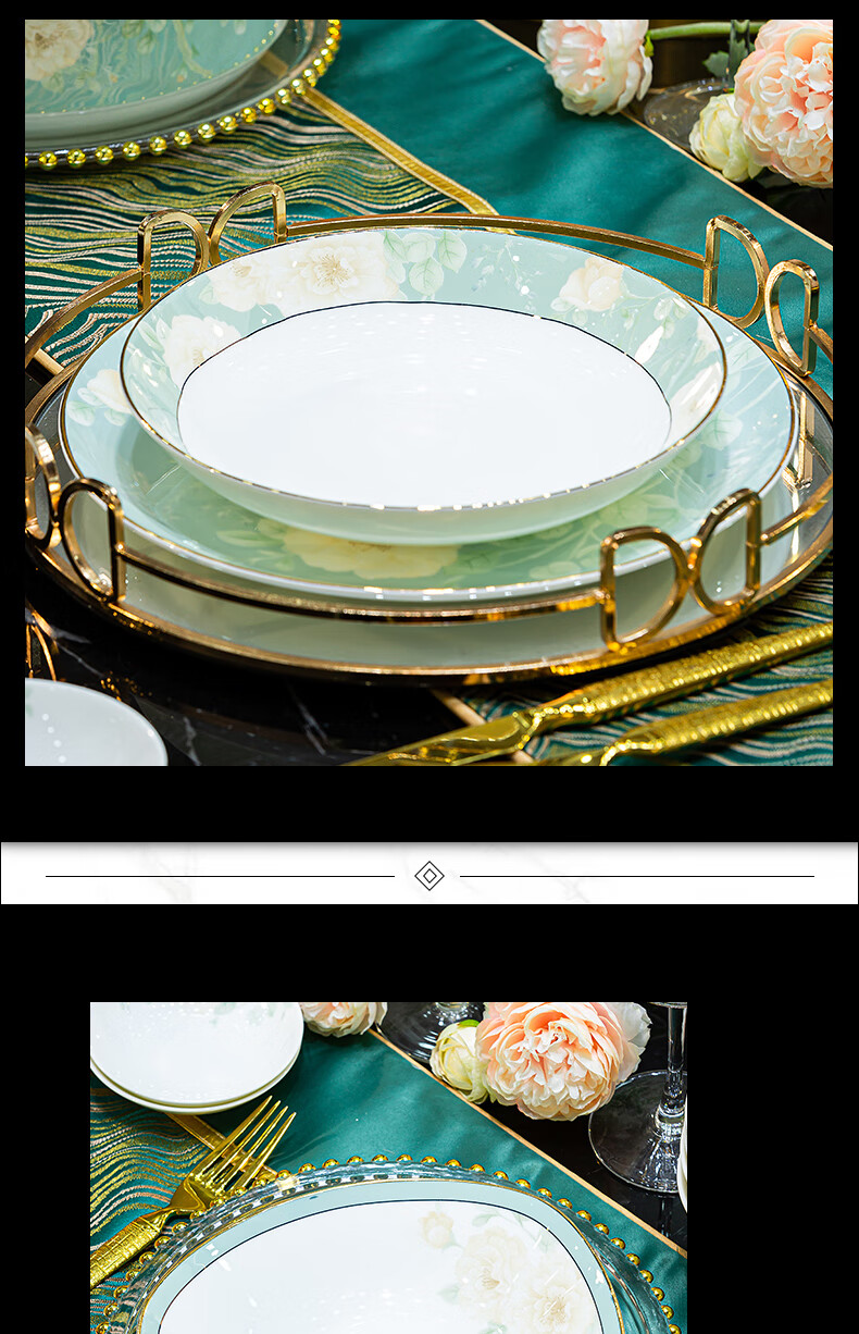 Ciliwanjia Tableware Set, Complete Chinese High-End Ceramic Bowls And Plates, Housewarming Bowl And Chopsticks Set, 58-Piece Premium Gift Box 7