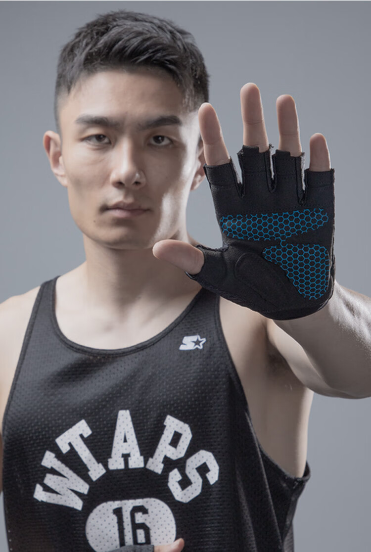 LAC Fitness Gloves for Women, Non-Slip Half-Finger Sports Gloves for Men, Durable Half-Finger Wrist Guards for Gym Equipment Training, Black Breathable Size S 10