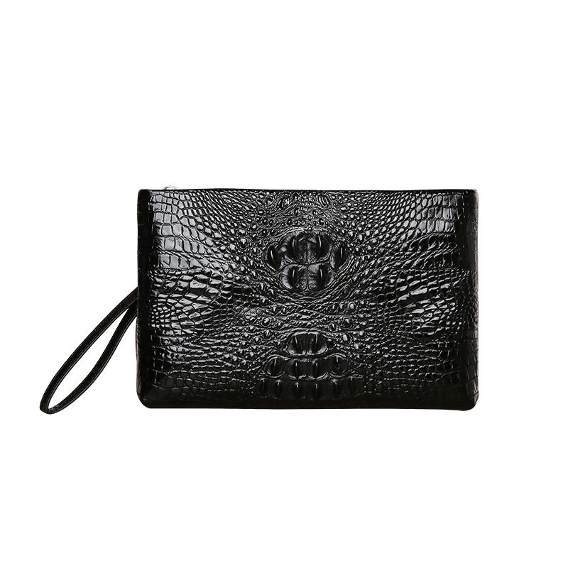 CARTELO Men's First Layer Cowhide Multi-Card Slot Clutch Crocodile Pattern Envelope Large Capacity Wristlet Gift