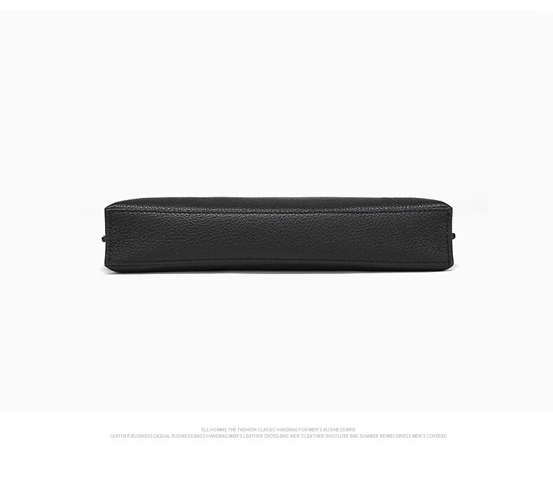 ELLE HOMME Business Men's Clutch, Soft Top-Grain Leather Envelope Bag, Large Capacity Multi-Compartment Handbag EB084800101 Black, Birthday Gift for Boyfriend 8