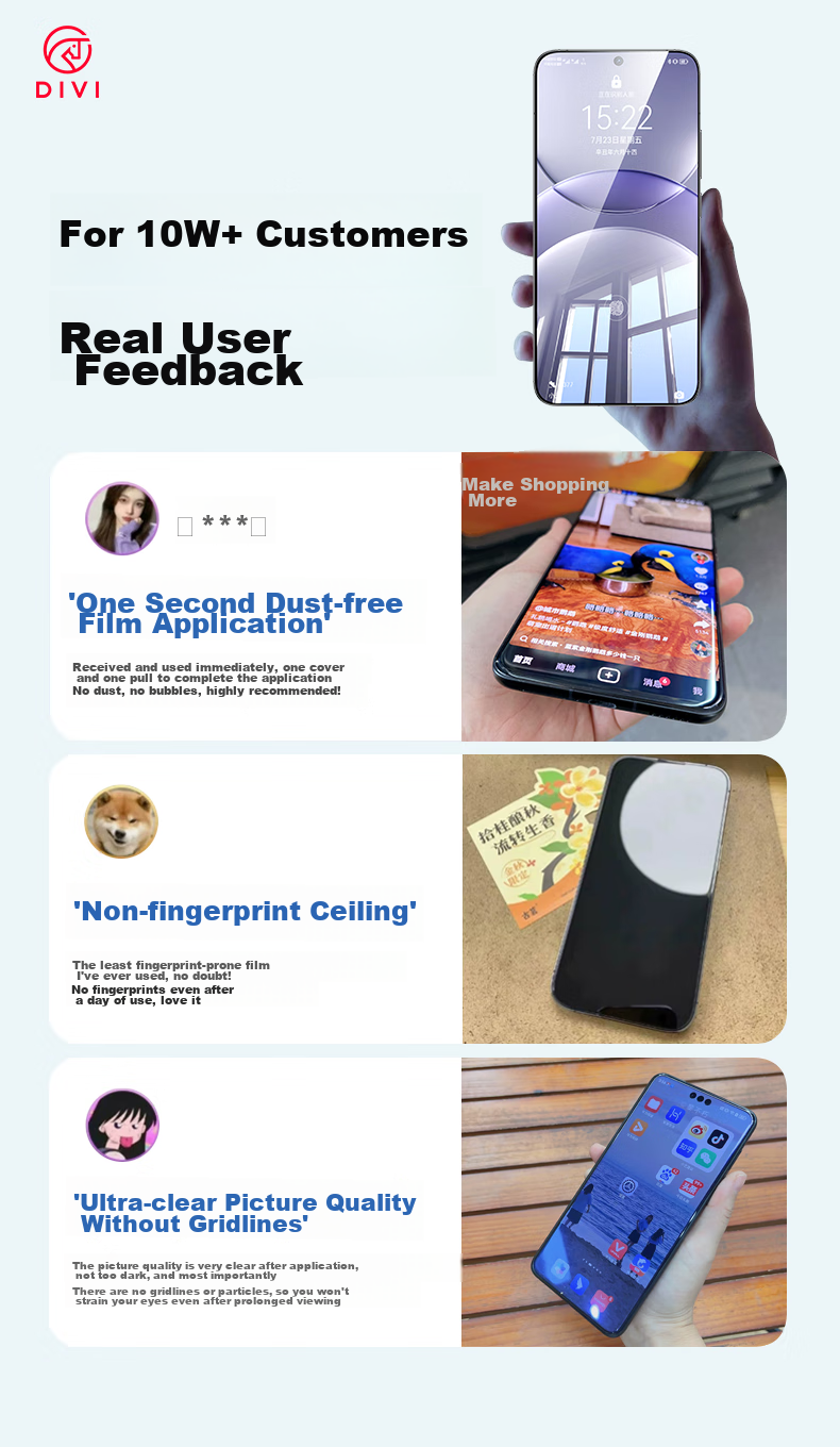 DIVI [Official Recommendation | 2 Pieces] Screen Protector for Huawei Nova14/13/nova12/11, Curved Full Coverage Soft Film, HD Anti-Fingerprint Smooth Non-Tempered Glass 6