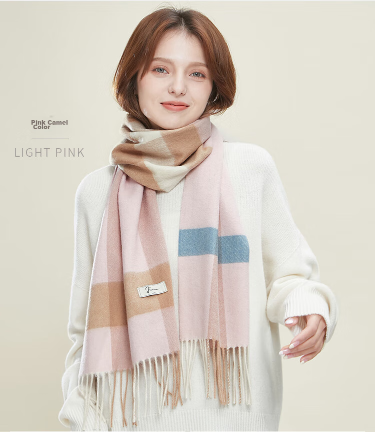 JIUMU Pure Wool Scarf for Women, Autumn And Winter Neck Warmer, Ladies' Warm Shawl, Gift for Women on Mid-Autumn Festival Or Birthday, Gift Box Packaging 19