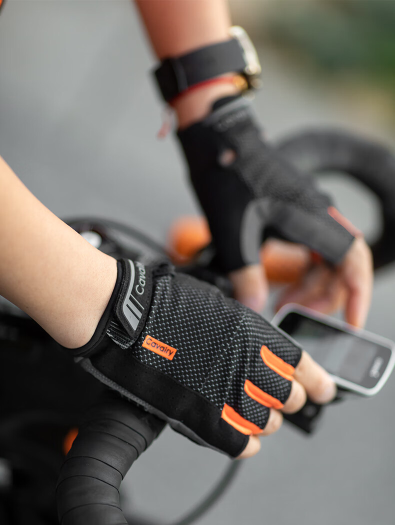 CAVALRY Bicycle Fingerless Gloves, Summer Unisex, for Road Bikes And Mountain Bikes, Shock-Absorbing, Breathable Cycling Gear, Black And Blue, Size L 11