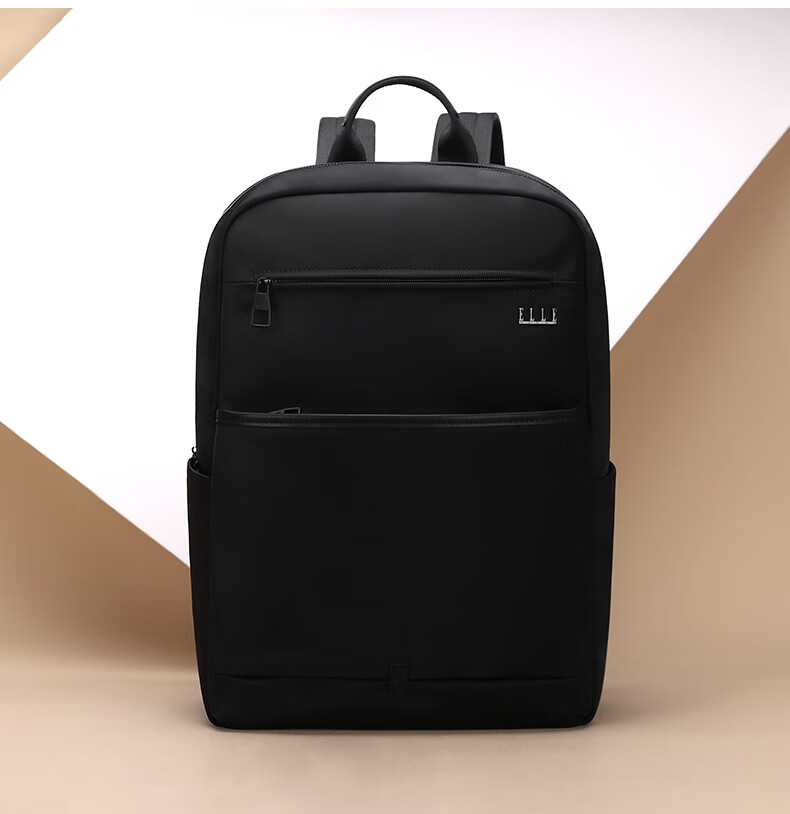 ELLE HOMME Men's Backpack, Large Capacity, Trendy And Fashionable, Lightweight, Nylon Canvas, Can Fit a 15.6-Inch Laptop, EA188213660, Black 2