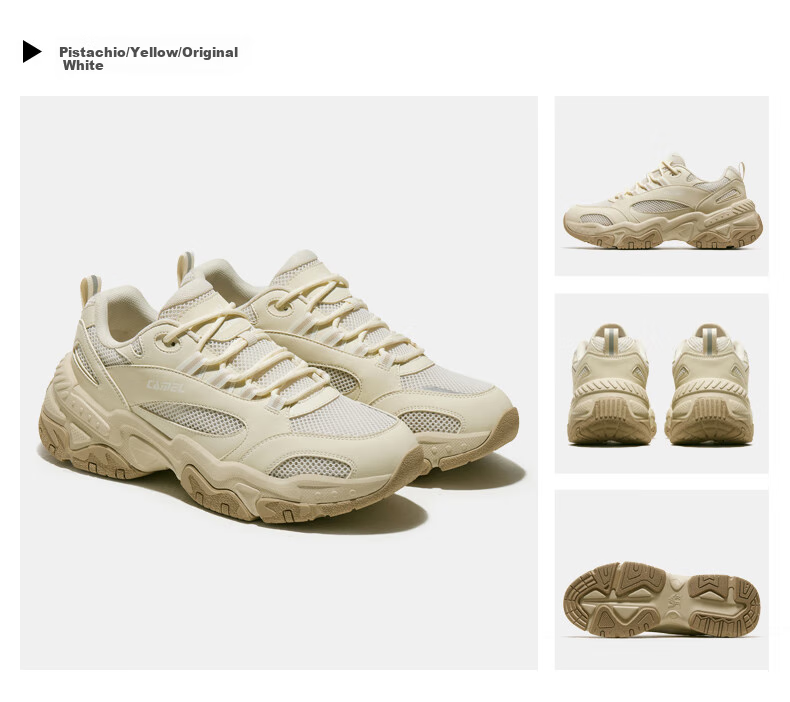 CAMEL Retro Chunky Sneakers for Women, Thick-Soled Height-Increasing Casual Sports Shoes X24B09L7009 Milk White/blue 36 36