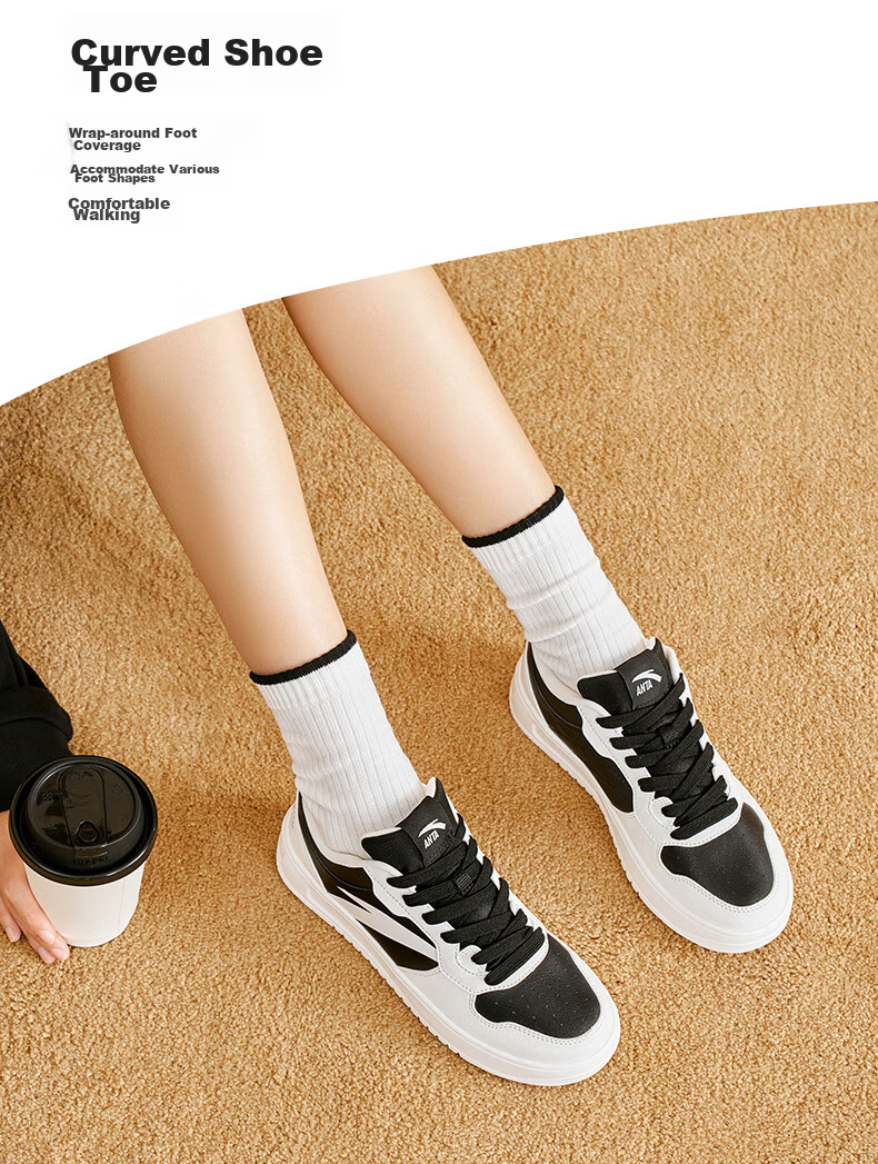 Anta Easy Lightweight Soft and Elastic Women's Summer Breathable Casual Sneakers Thick-soled Wear-resistant Height-increasing Couple White Shoes 11