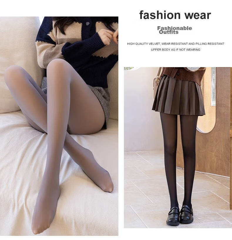LangSha Women's Leggings for Autumn And Winter, Sheer Fleece-Lined for Warmth, Fake Sheer Effect, Bare Leg Look, Single-Layer Integrated Pantyhose for Outdoor Wear 19