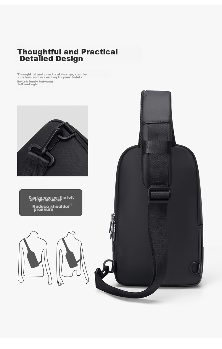 GOLF Chest Bag, Men's Shoulder Crossbody Bag, Phone And IPad Bag, Business Casual USB Interface Travel Sports Mini Backpack 11