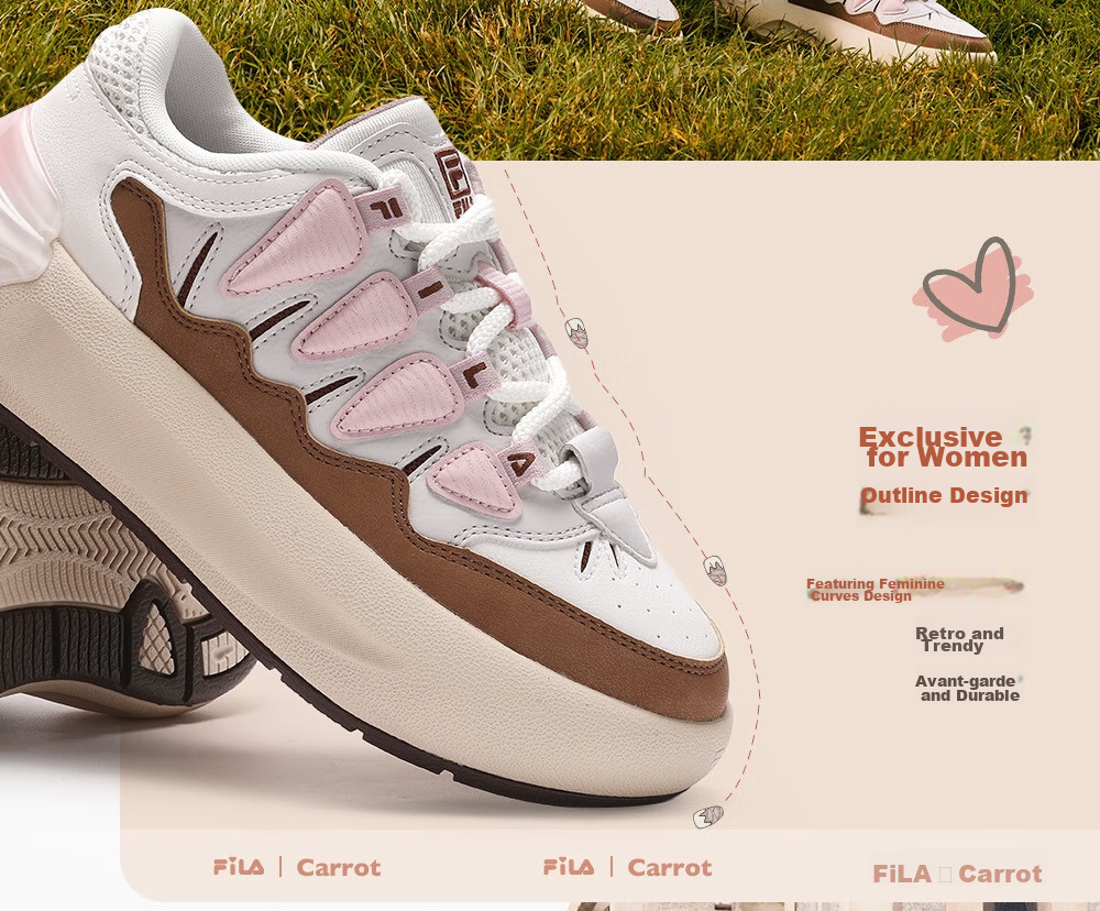 FILA Official Women's CARROT Modern Sneakers Thick Sole Height Increasing Sports Shoes 4