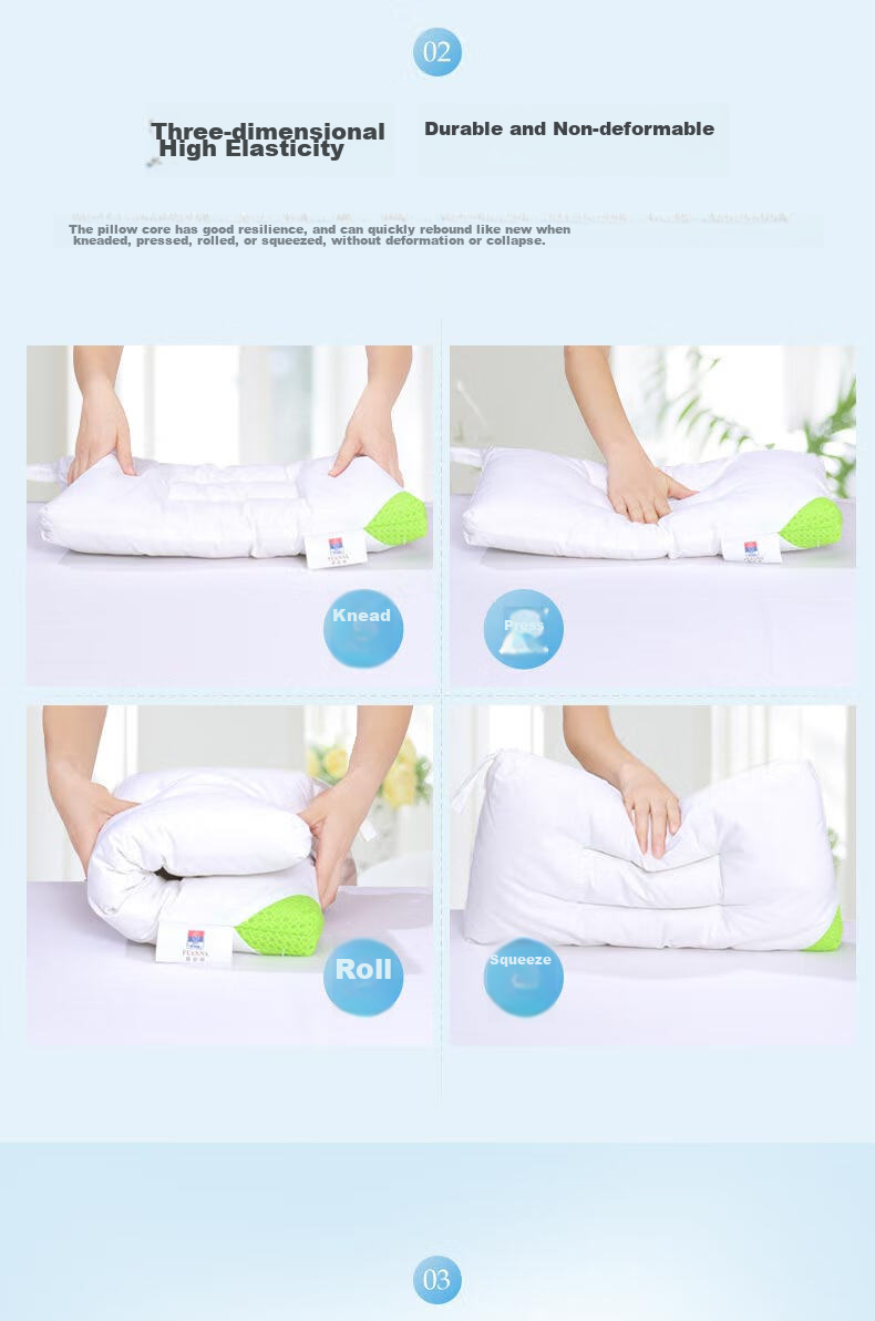 FUANNA Pillow Core for Students, Washable Cotton Pillow Cover, Student Style, 60*38cm 5