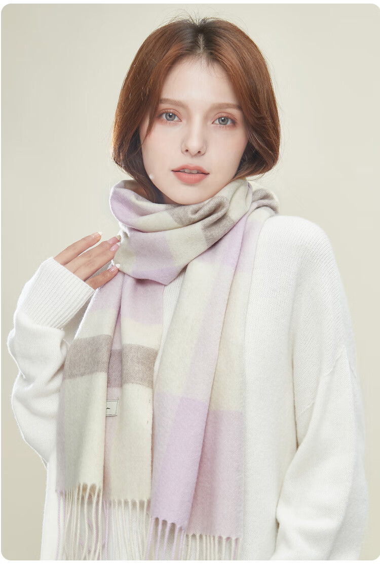 JIUMU Pure Wool Scarf for Women, Autumn And Winter Neck Warmer, Ladies' Warm Shawl, Gift for Women on Mid-Autumn Festival Or Birthday, Gift Box Packaging 30