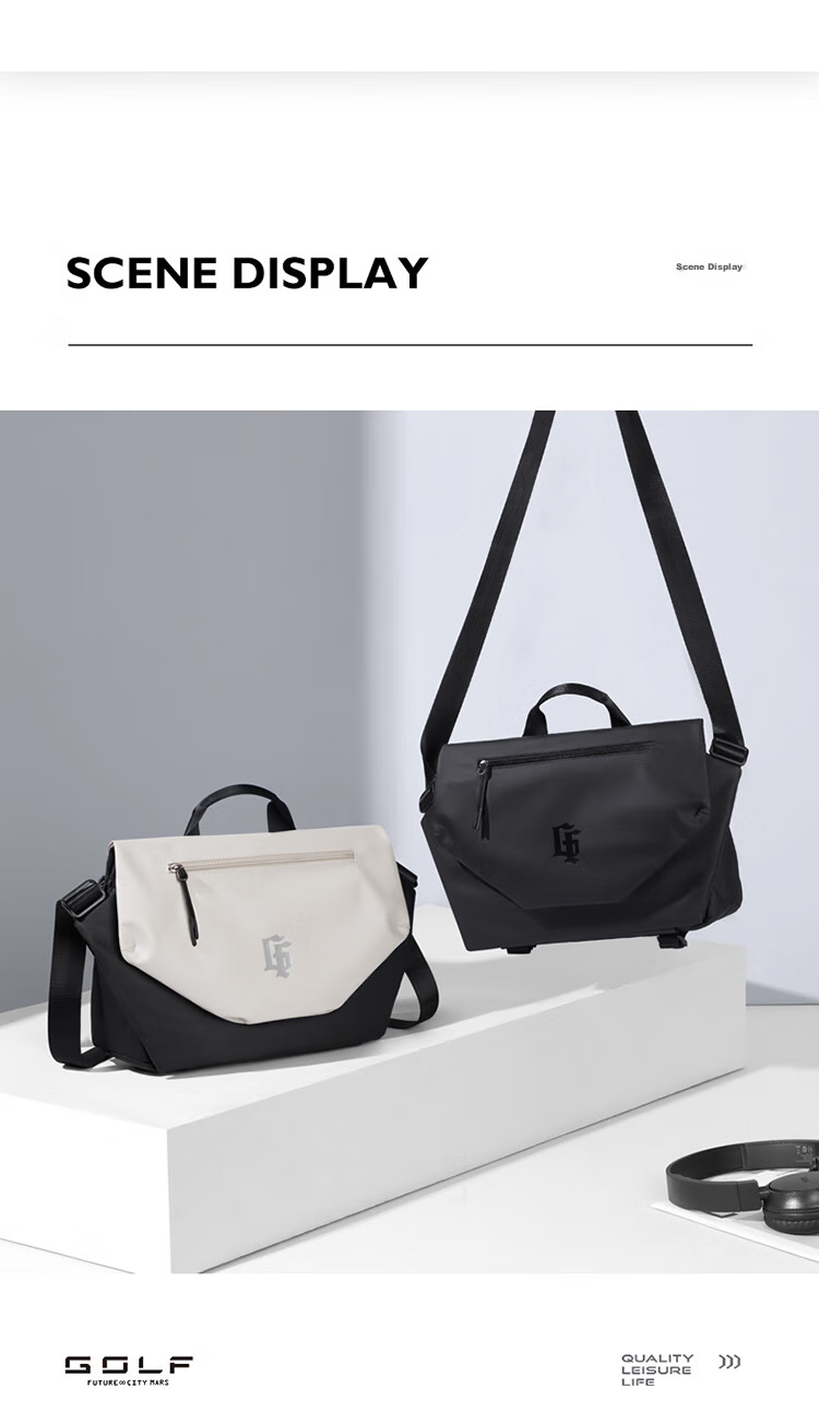 GOLF Shoulder Bag for Men, Large Capacity Crossbody Bag, Trendy Water-Resistant Casual Lightweight IPad Bag, Fashionable Sports Messenger Bag 16