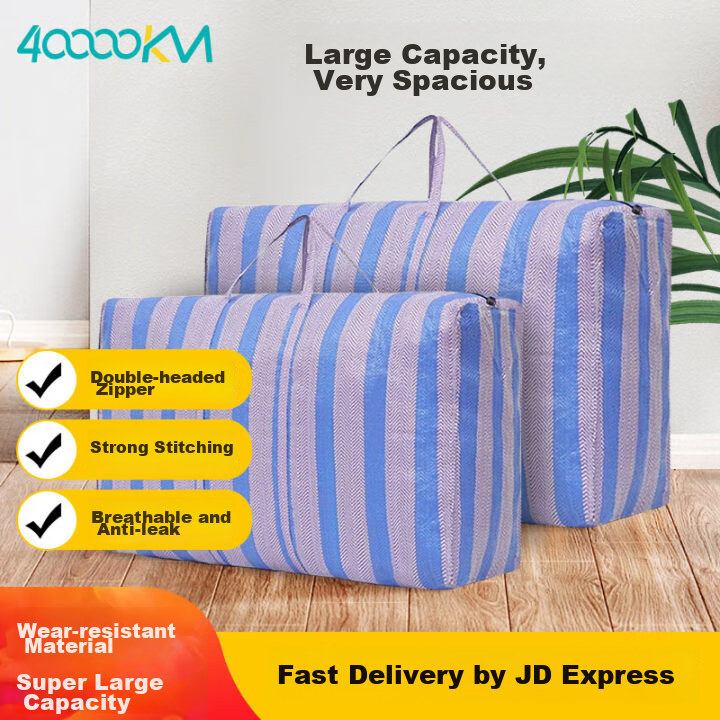 Siwangongli Moving Packing Bags, Handheld Waterproof Large Capacity Luggage Storage Bags, Canvas Bags, Snake Skin Woven Bags, Durable Quilt Bags [Set of 5], Small Size 125 Liters