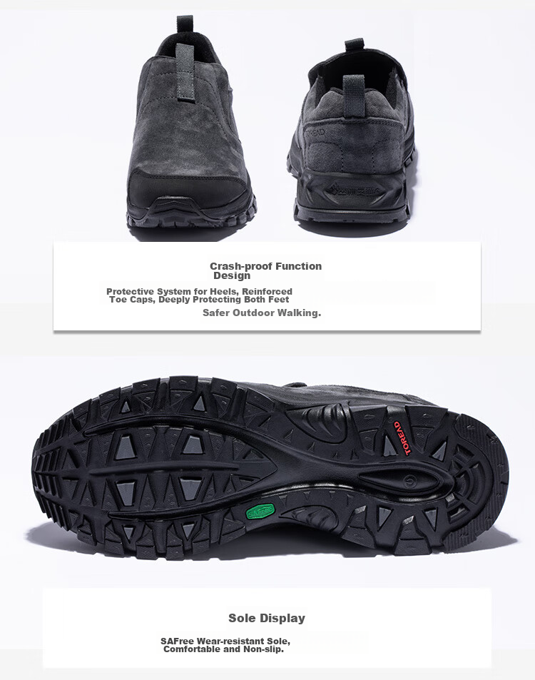 TOREAD Casual Shoes, Autumn And Winter Men's Slip-On Outdoor Non-Slip Warm Grip Hiking Shoes TFRRCM91913 13