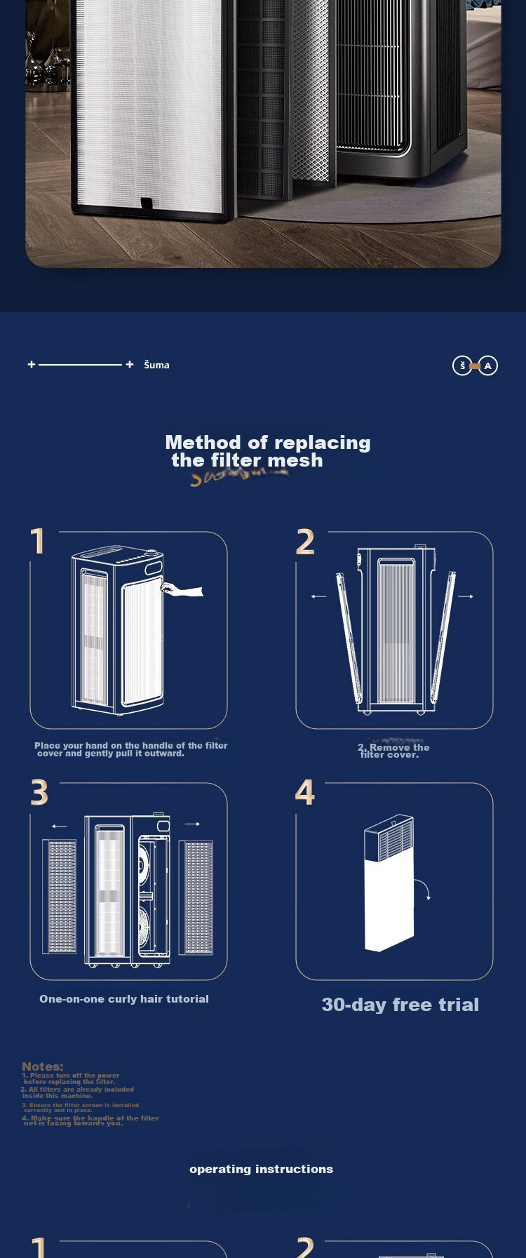 SOLEUSAIR Air Purifier for Formaldehyde Removal, Smog Elimination, Allergen Reduction with HEPA Filter RF15001 (Compatible with S01) Gift 9