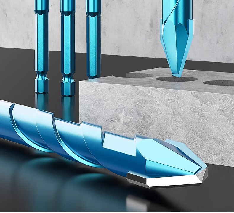 HUHAO Ultra-Hard Ceramic Angled Eccentric Drill Bit, Alloy Triangular Drill Adapter, All-Ceramic Tile Drilling Special Drill Bit, 6mm 3