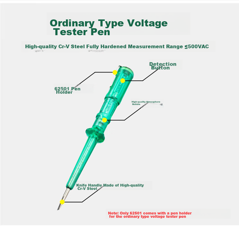SATA 62501 Advanced Voltage Tester Pen with Stand And Neon Tube, Screwdriver, 145mm 12