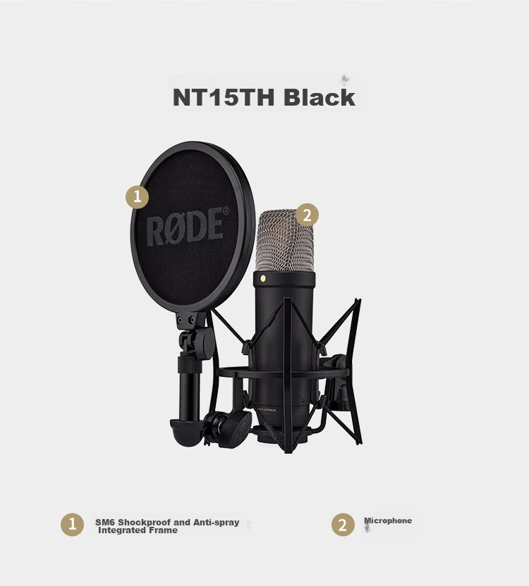 RODE NT1 5th Generation Large Diaphragm Studio Condenser Microphone USB Direct Connection Black (Official Standard) 13