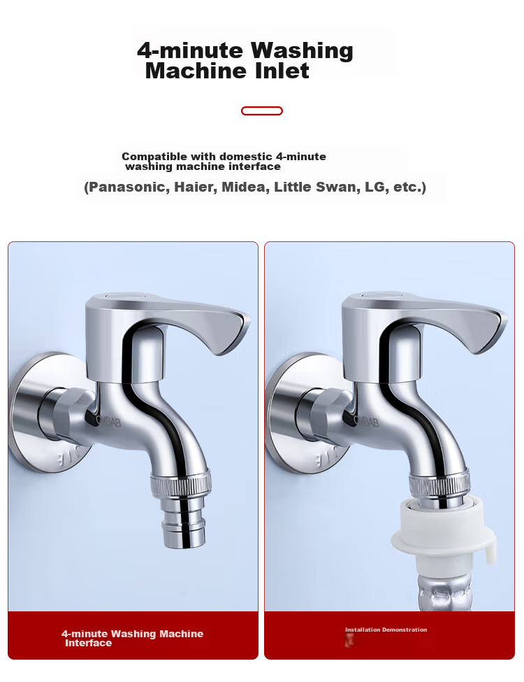 CVBAB All-Copper Washing Machine Faucet, 1/2 Inch Quick-Open Thickened Tap Water Faucet for Washing Machines CV3209 13