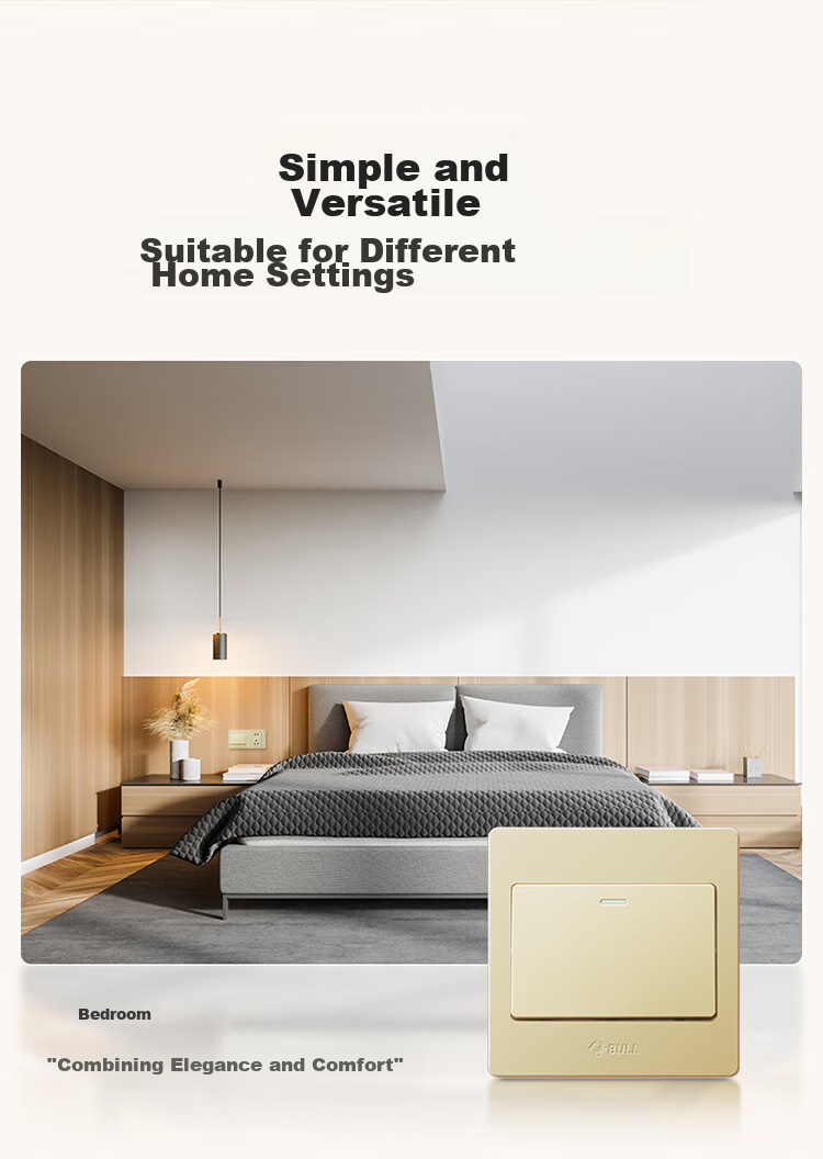 BULL Switch Socket G07 Series Single Computer Cable Type Category Six Socket G07T102B(U6), Champagne Gold Concealed Installatio 8
