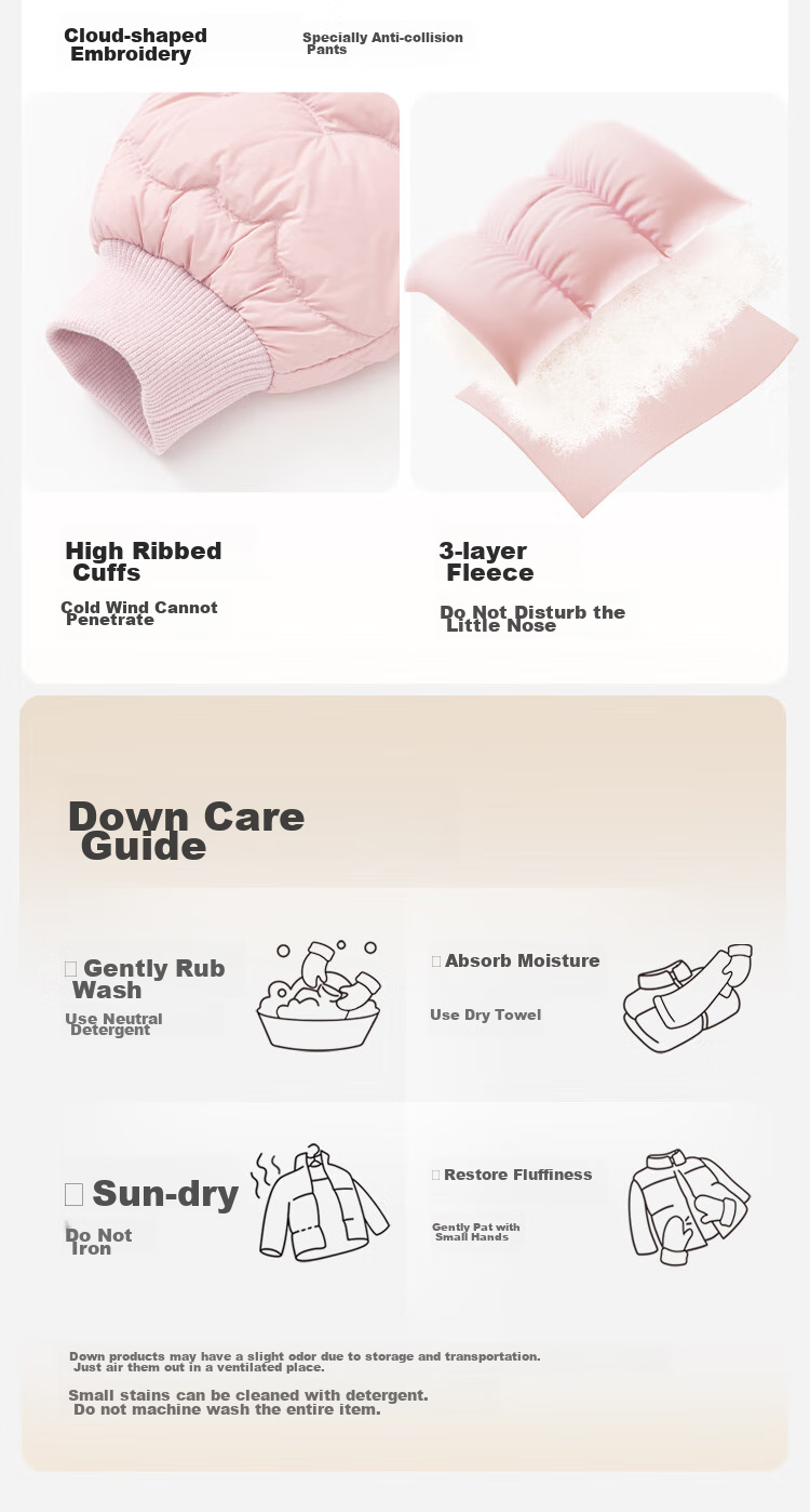BALABALA Baby down Pants, High-Waist Tummy Protection Long Pants for Boys And Girls, Winter Wear 2025 New Style Warm Fashionable Joggers 12