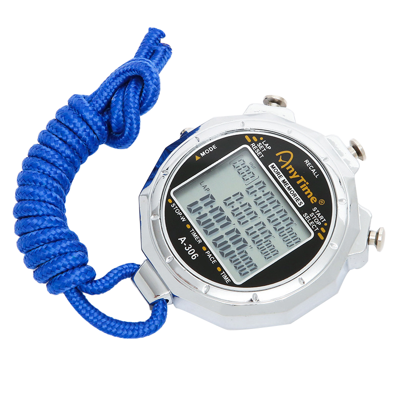 Jingantong Metal Stopwatch, Electronic Timer, Multifunctional for Running, Track And Field, Swimming Competitions, Coaching, 3 Rows 100 Laps