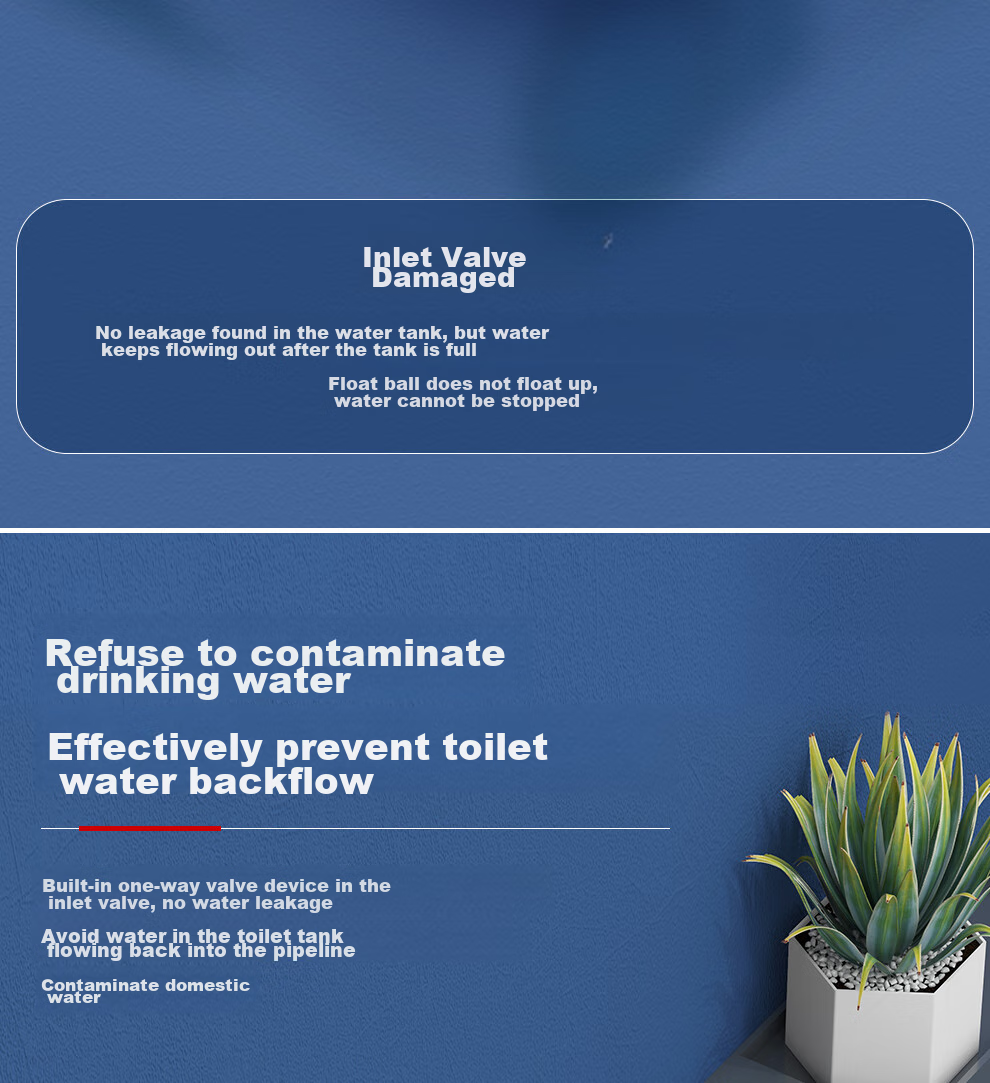 CVBAB Toilet Inlet Valve, Toilet Accessories, Universal Water Inlet Valve for Toilet Tank, Water Supply Valve for Flush Toilet CV-J01 7