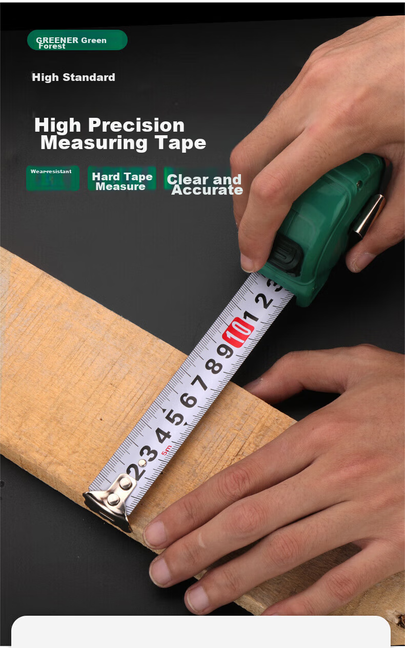 GREENER Steel Tape Measure for Home Use, Small Ruler, 5 Meters Thickened And Hardened Box Ruler, High Precision [Standard Model] 5MX19MM 4