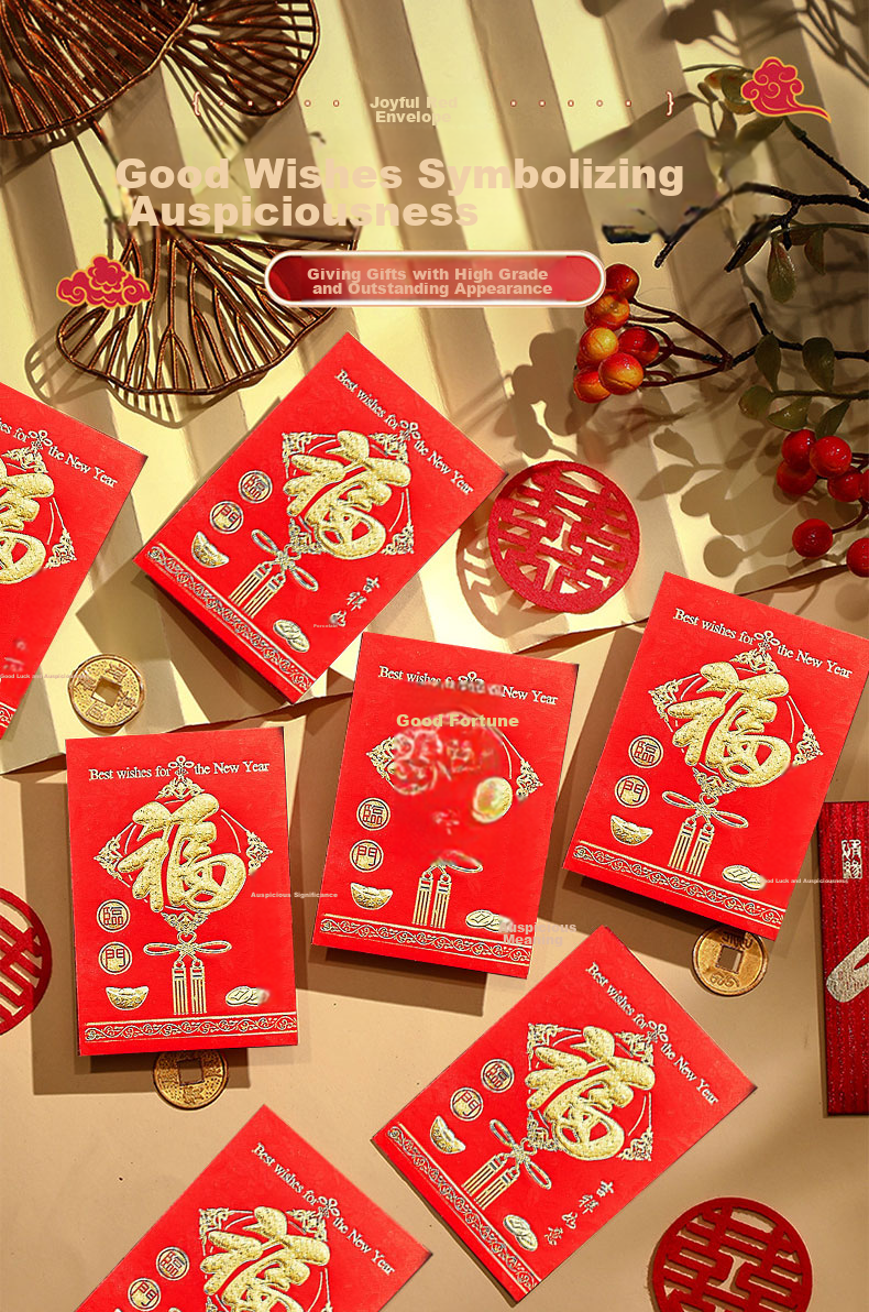 Cuitao New Year Red Envelopes, 30 Pieces, Spring Festival Housewarming And Business Opening Lucky Money Packets, Longevity Wishes, Red Packet Bags 3