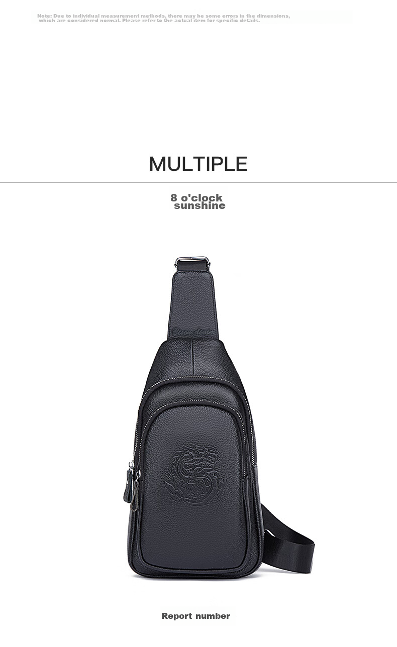 Meizhouyeni Crossbody Bag for Men, Top-Grain Leather Chest Bag, Fashionable Shoulder Bag, Casual Trendy Sports Birthday Gift for Boyfriend 9