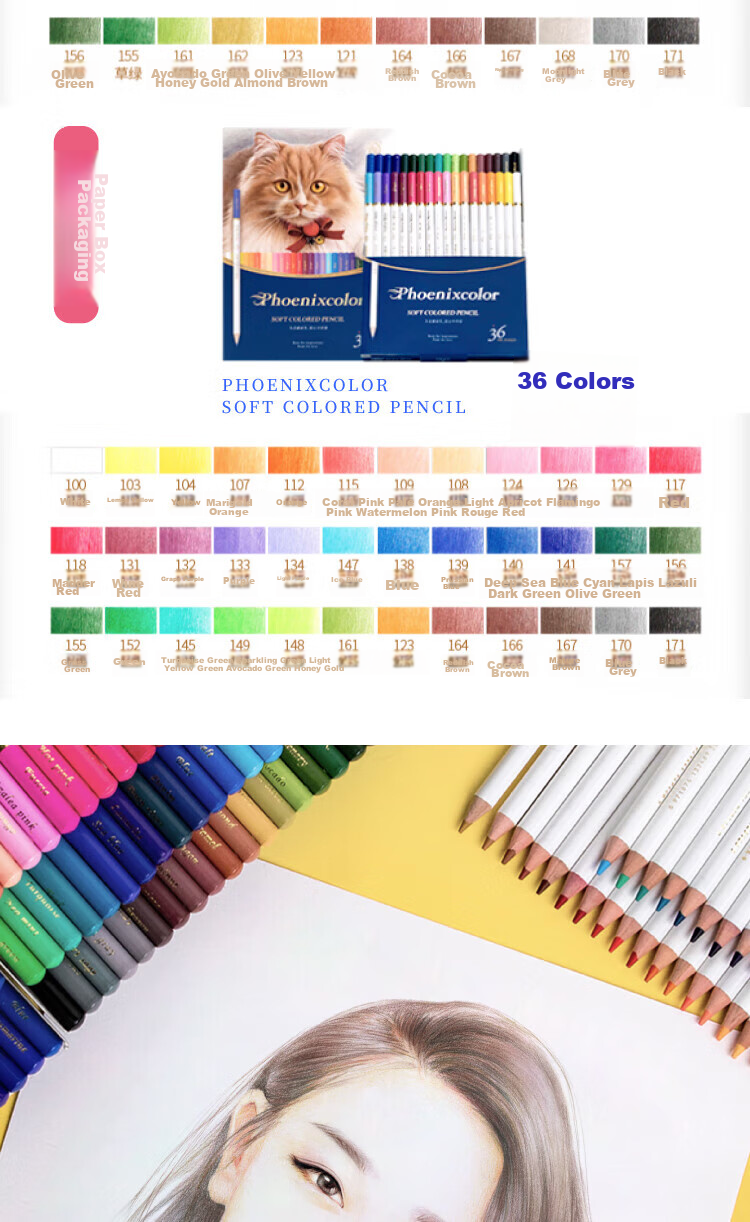 Feileniao [Mid-Autumn Festival Gift] 72-Color Water-Soluble Colored Pencils, Forbidden City Cultural And Creative Gift Box, Colorful Pencil Drawing Set, Chinese-Style Hand-Drawing, Handmade Creative Birthday Gift, Companion Gift 7