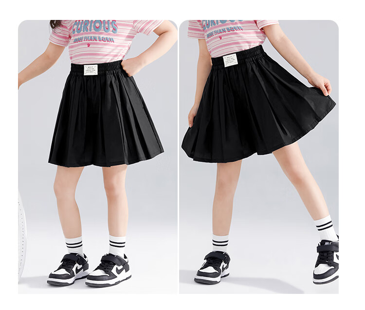 QQ DUCK Children's Clothing, Girls' Summer Shorts, Wide-Fit Youth Wear, Versatile, White Color; Size 140 18