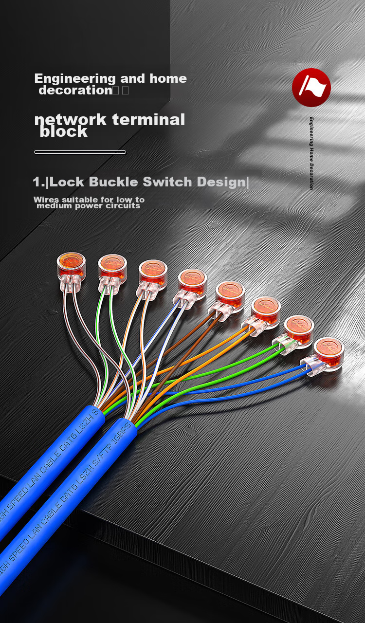 AMPCOM Terminal Block K2 Connector, High-Quality Eco-Friendly Double-Blade Dual-Wire Telephone And Network Cable Terminal, Large Number of Electrical Cable Non-Destructive Extension Connector, 100 Pieces AMK2010 7