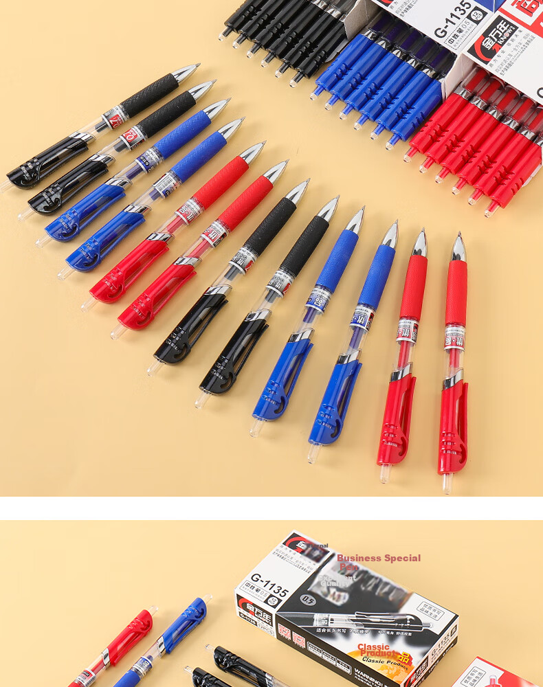 Genvana [12 Retractable] 0.5mm Red Gel Pen Comfortable Writing Push-Button Classic Bullet Tip Signature Pen for Training Exams Practice Office G-1326 9
